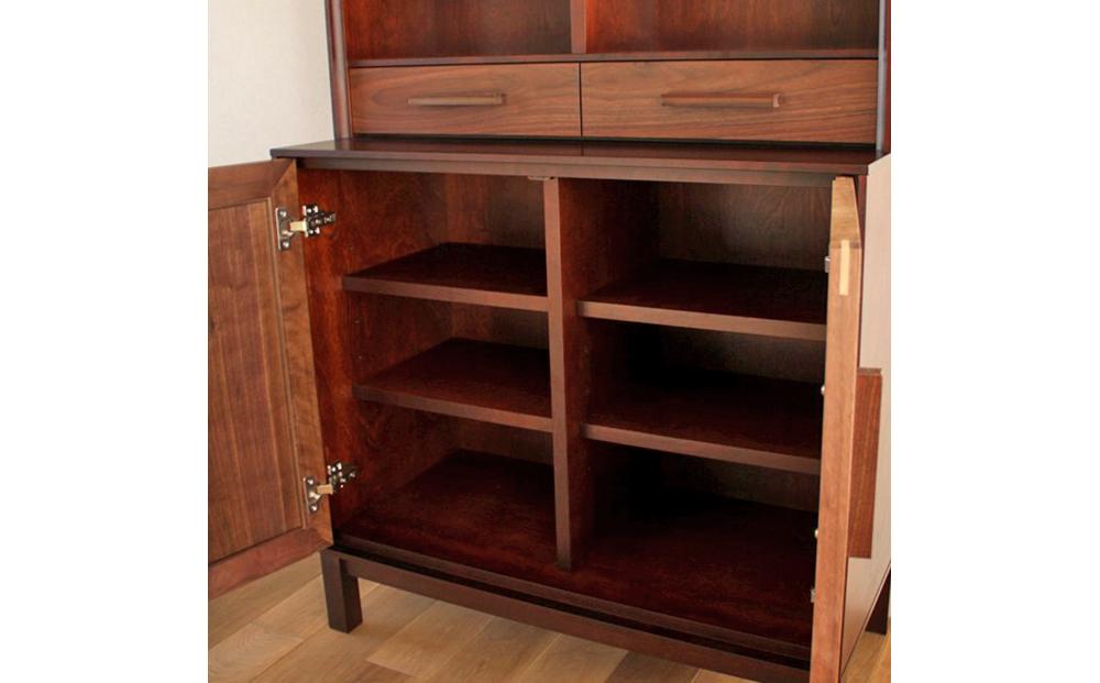 旭川家具 クリエイトファニチャー W&B(ダブルアンドビー) オープンシェルフ 【 国産 無垢 インテリア 木製 モダン ヴィンテージ 収納 チェスト タンス 本棚 ブックシェルフ  ウォールナット カバ ビーチ 北海道 】 _01125