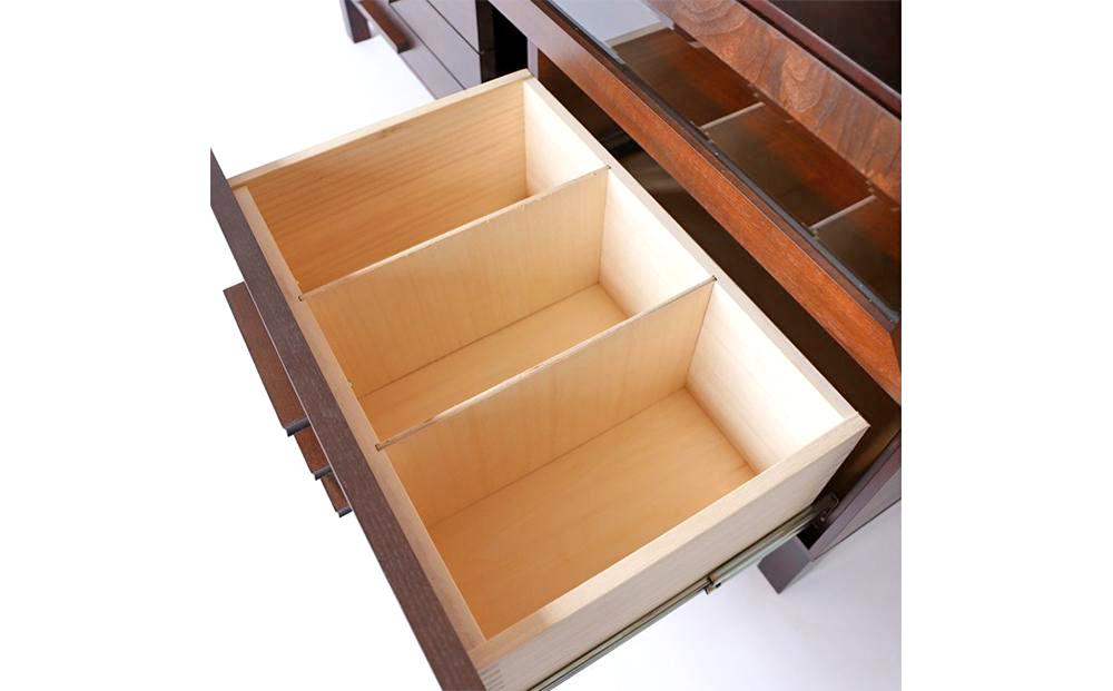 旭川家具　クリエイトファニチャー　Ｗ＆Ｂローボード 【 国産 無垢 インテリア 木製 収納 モダン ヴィンテージ テレビボード テレビ台 ハイボード AVボード  ウォールナット カバ ビーチ 北海道 】 _01234