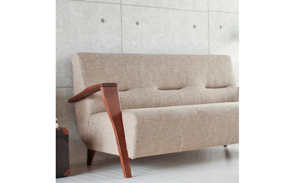 旭川家具　宮田産業　クワトロ3人掛け　ウォールナット 【 国産 無垢 インテリア 木製 ナチュラル ソファ ソファー 2.5人掛け 3人掛け リビング ダイニング 北海道 】_01509