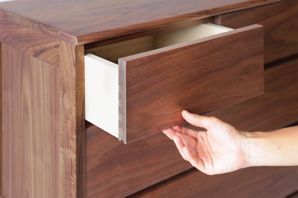 旭川家具 MUKU工房オリジナル ムク チェスト ウォールナット 【 国産 無垢 インテリア 木製 収納 ナチュラル キャビネット チェスト リビング ダイニング 北海道 】 _03230