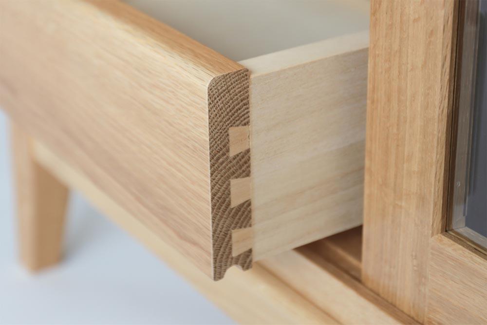 旭川家具 MUKU工房オリジナル ムク キャビネット ナラ 【 国産 無垢 インテリア 木製 収納 ナチュラル キャビネット チェスト リビング ダイニング 北海道 】 _03234