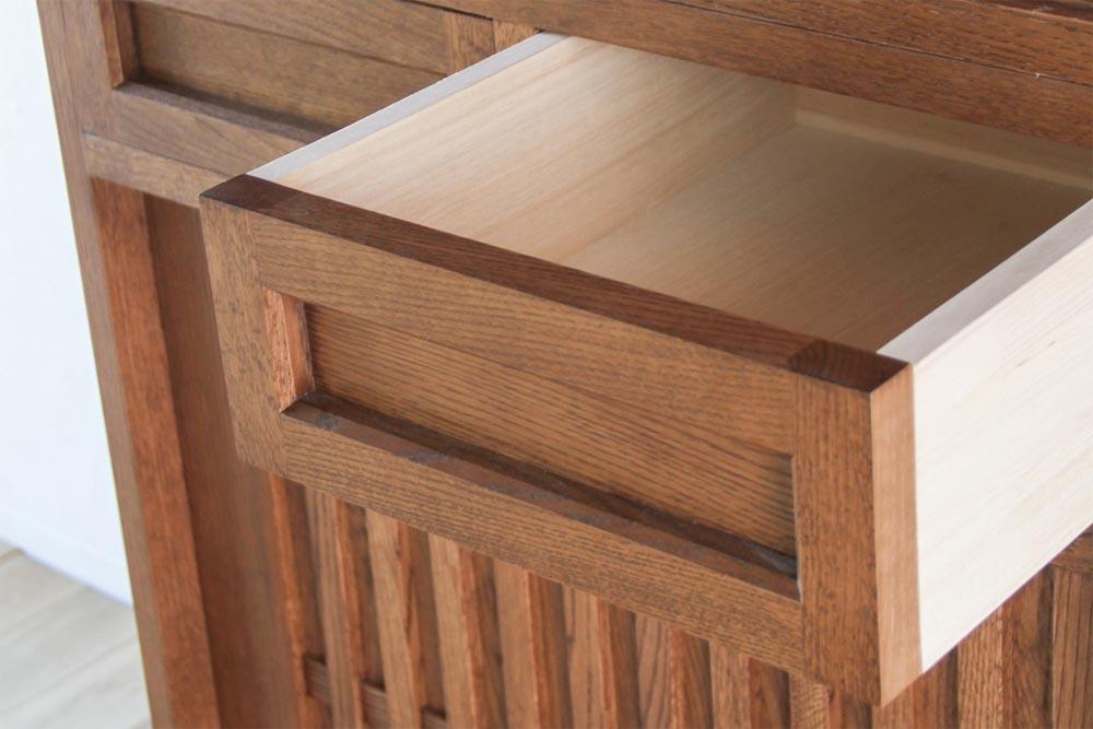 旭川家具 山室家具製作所 民芸家具 北の匠(H) No.1 水屋 150 ナラ 【 国産 無垢 インテリア 木製 収納 民芸 ダイニングボード 食器棚 キッチンボード ダイニング キッチン 北海道 】 _03243