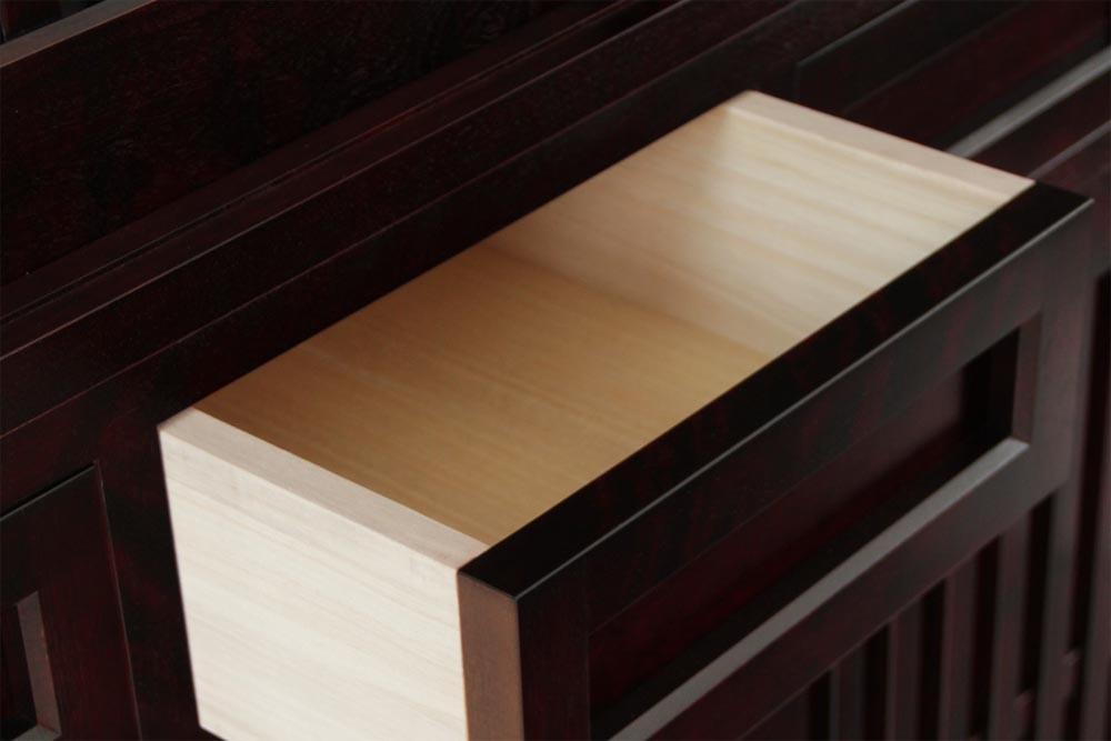 旭川家具 山室家具製作所 民芸家具 北の匠 No.2 水屋 120 カバ 【 国産 無垢 インテリア 木製 収納 民芸 ダイニングボード 食器棚 キッチンボード ダイニング キッチン 北海道 】 _03407