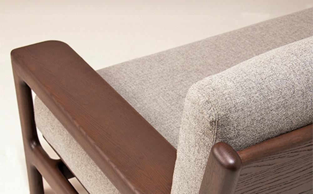 旭川家具 カンディハウス YUKAR ソファー200 北海道ナラDBR／トニカLGY_00893