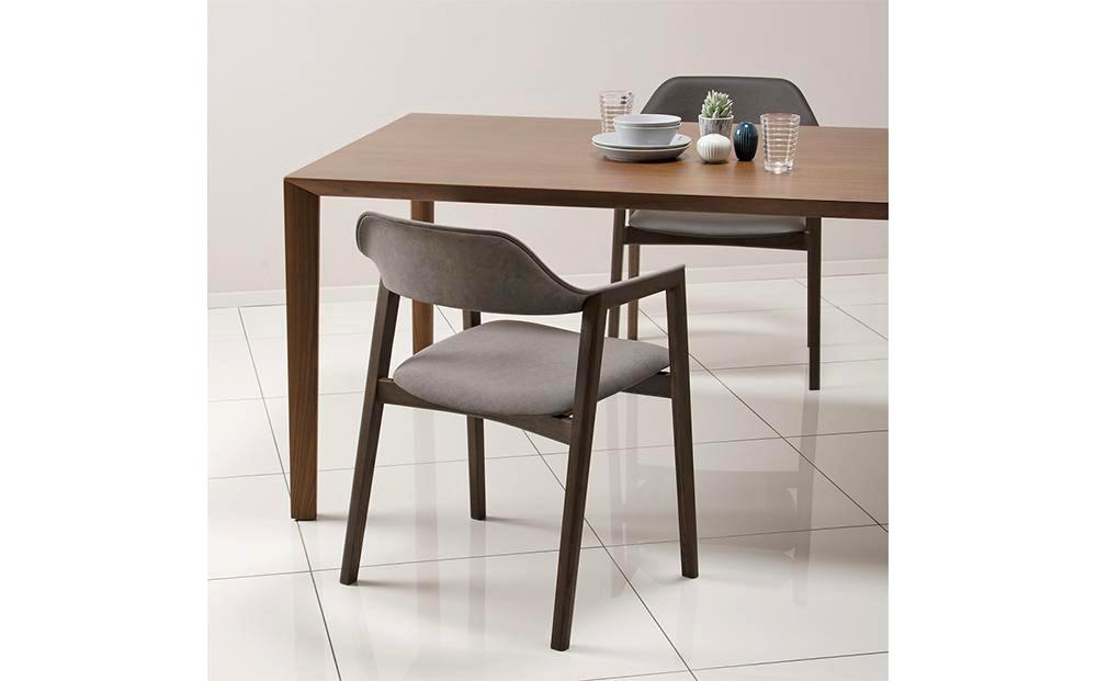 旭川家具 カンディハウス TEN アームチェアーUB（座張） 北海道タモDBR／ウルトラスエードDGY_00729