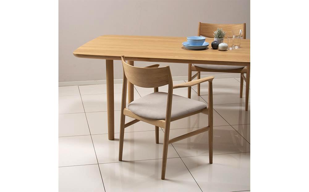 旭川家具 カンディハウス KAMUY アームチェアー（座張） 北海道ナラNF／ウルトラスエードLGY_00735