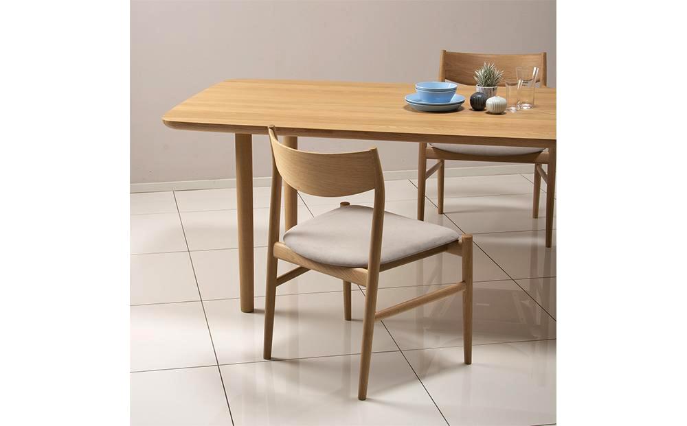 旭川家具 カンディハウス KAMUY サイドチェアー（座張） 北海道ナラNF／ウルトラスエードLGY_00739