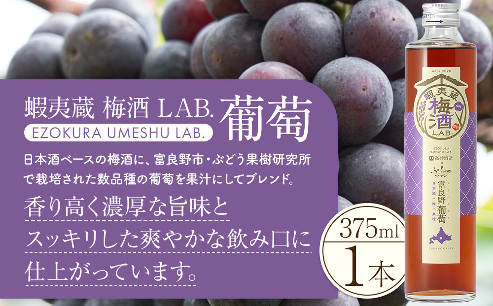 【日本酒ベースの果汁梅酒】 蝦夷蔵 梅酒 LAB.セット（苺・林檎・葡萄）