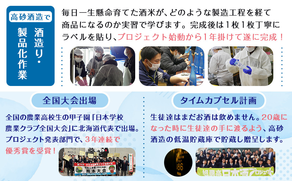 旭川農業高校生と１年掛けて造る　「純米酒　旭農高日本酒プロジェクト 想い逢い2026」　720ml_05571