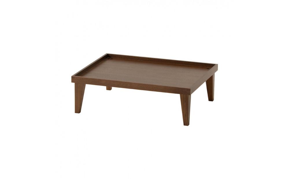 旭川家具　コサイン　お月見トレー　ウォルナット 【 旭川家具 北海道 旭川市 木製 家具 脚付 トレー ベッドテーブル 小テーブル お膳 銘々膳 飾り台 縁側 テーブル 選べる樹種 シンプル ナチュラル 手作り 北欧 おしゃれ 天然木 無垢 】_01127