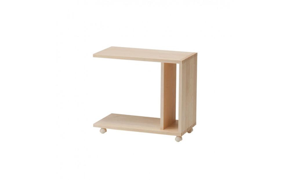 旭川家具　コサイン　ワゴンテーブル　 【 旭川家具 北海道 旭川市 木製 家具 サイドテーブル 差し込み型テーブル キャスター付き 伝統技法 頑丈 マガジンラック 小テーブル コの字型 ソファテーブル シンプル ナチュラル 手作り 北欧 おしゃれ 天然木 無垢 】_01128