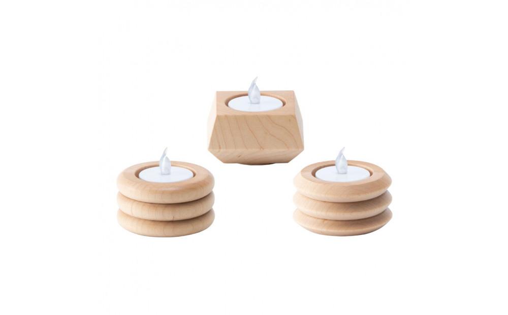 旭川家具　コサイン　キャンドルホルダーPOOL・CHOCO・BELLOWSのセット　メープル_03280