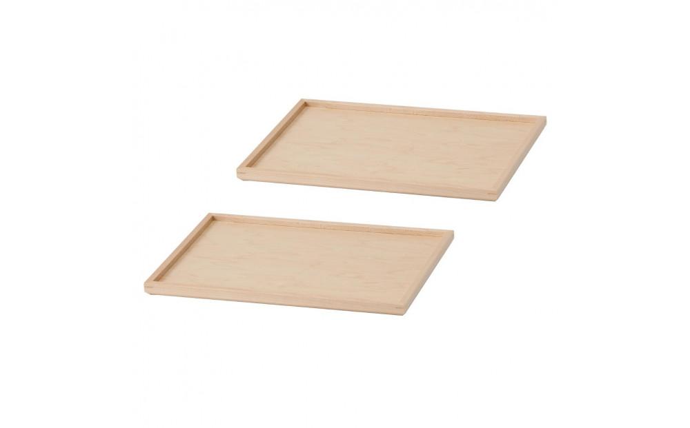 【ギフト用】旭川家具　コサイン　トレー（小）2枚セット　メープル 【 旭川家具 北海道 旭川市 木製 家具 選べる樹種 お盆 ランチトレー ウレタン塗装 銘々盆 贈り物 プレゼント 記念品 シンプル ナチュラル 手作り 北欧 おしゃれ 天然木 無垢 】_00215