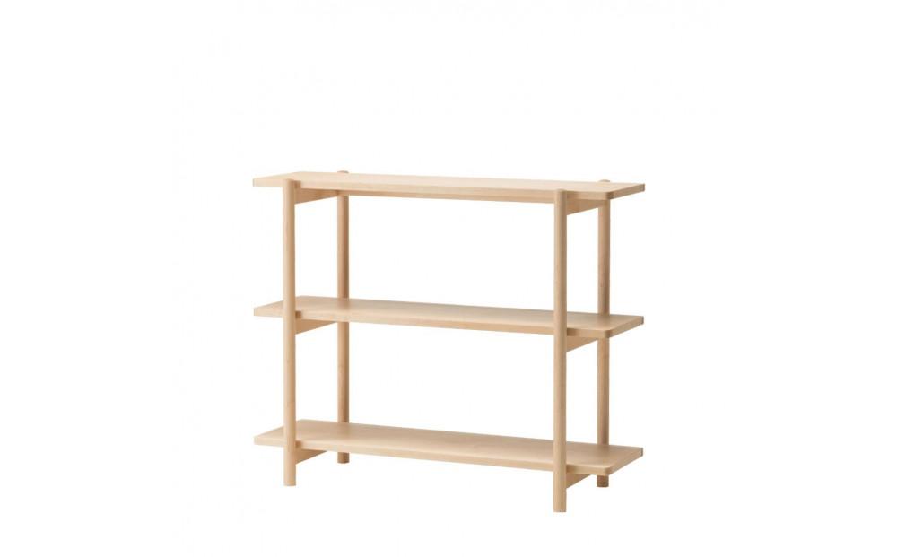 旭川家具　コサイン　リビングシェルフ85　メープル 【 旭川家具 北海道 旭川市 木製 家具 コンパクト オープンシェルフ 棚 頑丈 組み立て式 オープンラック 3段シェルフ 選べる樹種 シンプル ナチュラル 手作り 北欧 おしゃれ 天然木 無垢 】_00091