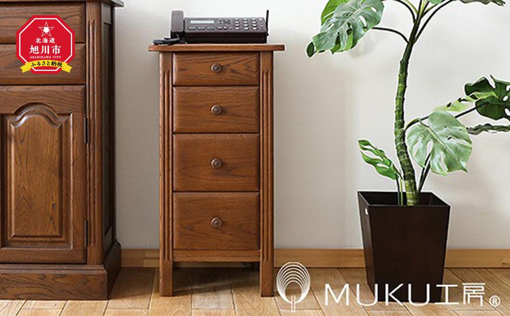 旭川家具　山室家具製作所　ESPOIR(エスポアール)No.34　ホールテーブル400　ミズナラ 【 国産 無垢 インテリア 木製 シック テーブル サイドテーブル 収納 チェスト 本棚 リビング 寝室 玄関 北海道 】 _00275