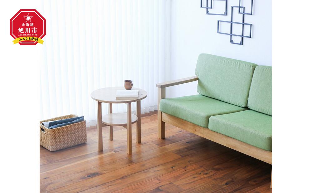 旭川家具　MUKU工房オリジナル　MUKU(ムク)サイドテーブル　ナラ 【 国産 無垢 インテリア 木製 ナチュラル テーブル サイドテーブル ソファ ベッドサイド 玄関 寝室 北海道 】 _00513