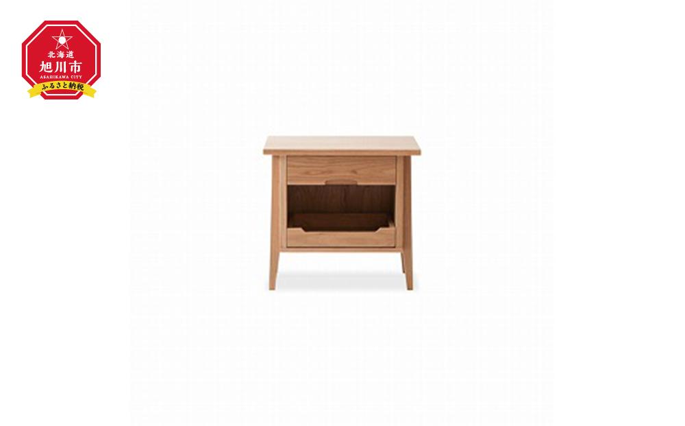 旭川家具　山室家具製作所　ALTO(アルト)　No.5　ナイトテーブル　ナラ 【 国産 無垢 インテリア 木製 ナチュラル ナイトテーブル サイドテーブル 収納 北海道 】 _00522