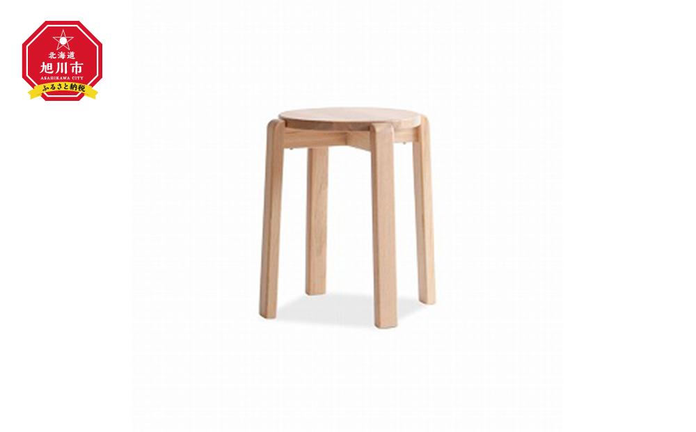 旭川家具　山室家具製作所　ALTO(アルト)　No.1　丸スツール　ナラ　LA色 【 国産 無垢 インテリア 木製 ナチュラル チェア スツール 椅子 リビング 玄関 北海道 】 _00525