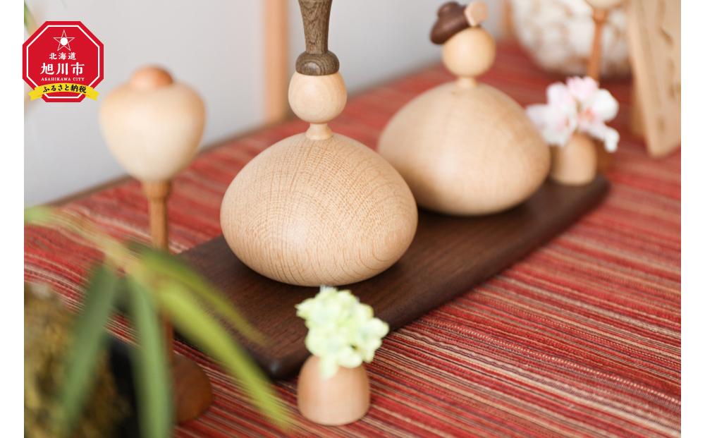 旭川クラフト K-WOOD(ケイ ウッド) ひな人形 さんかくびな 【 国産 無垢 インテリア 木製 ナチュラル 雛人形 コンパクト 節句 ひな祭り お雛様 プレゼント 北海道 】_00782