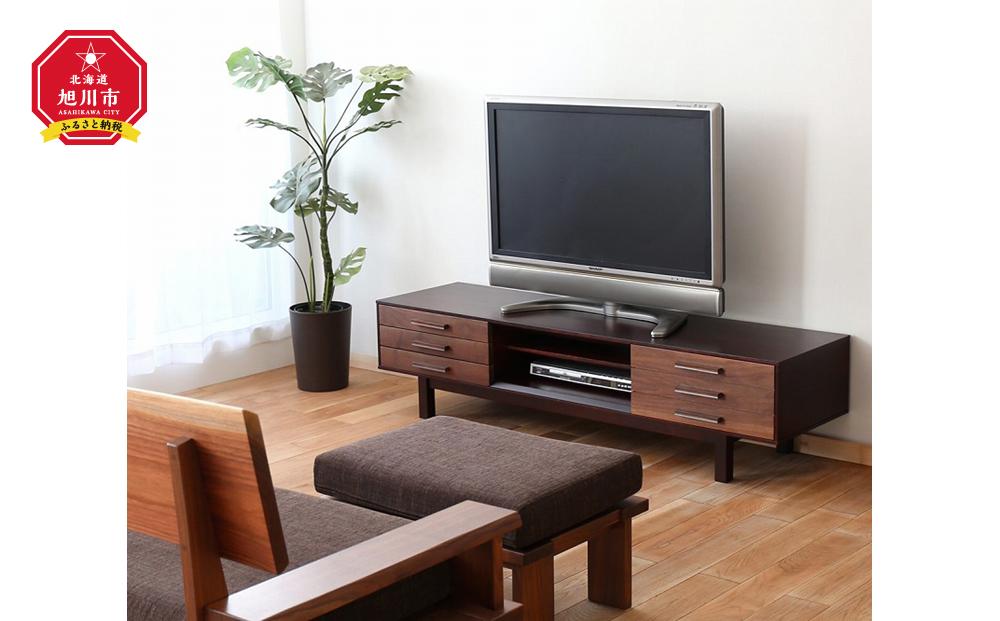 旭川家具 クリエイトファニチャー W&B(ダブルアンドビー) TVローボード 【 国産 無垢 インテリア 木製 収納 モダン ヴィンテージ テレビボード テレビ台 ハイボード AVボード  ウォールナット カバ ビーチ 北海道 】 _00941