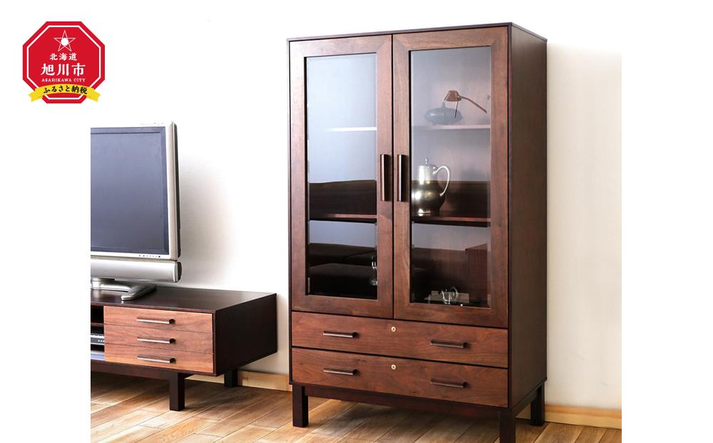 旭川家具 クリエイトファニチャー W&B(ダブルアンドビー) スモールキャビネット 【 国産 無垢 インテリア 木製 収納 モダン ヴィンテージ キャビネット チェスト リビング ダイニング  ウォールナット カバ ビーチ 北海道 】 _00989