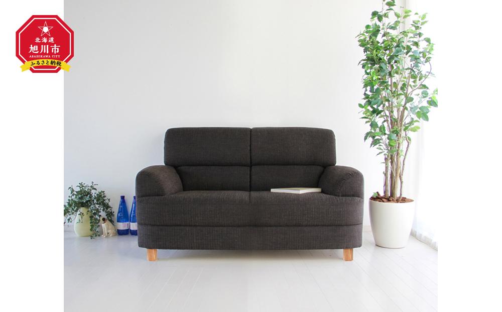 旭川家具　宮田産業　オリビア２人掛けソファ　ナチュラル 【 国産 無垢 インテリア 木製 シック ソファ ソファー 2人掛け 2.5人掛け リビング ダイニング 北海道 】_01504