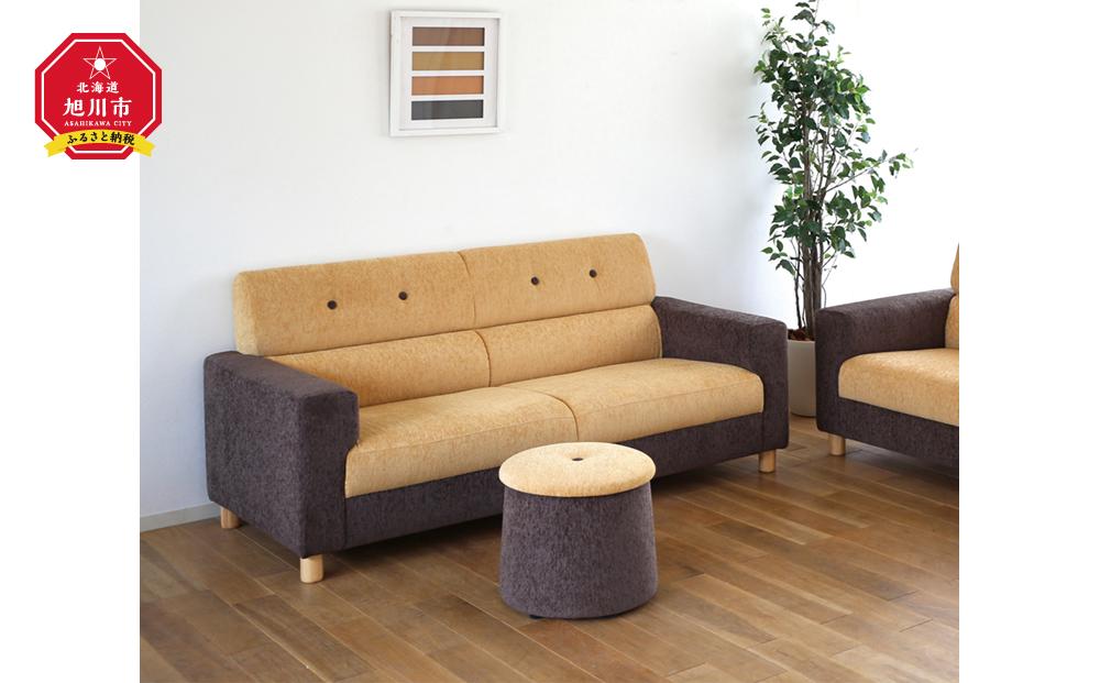 旭川家具　宮田産業　ピノ 3人掛けソファ ナチュラル 【 国産 無垢 インテリア 木製 コンパクト ソファ ソファー 3人掛け カウチ コーナー リビング ダイニング 北海道 】_01519