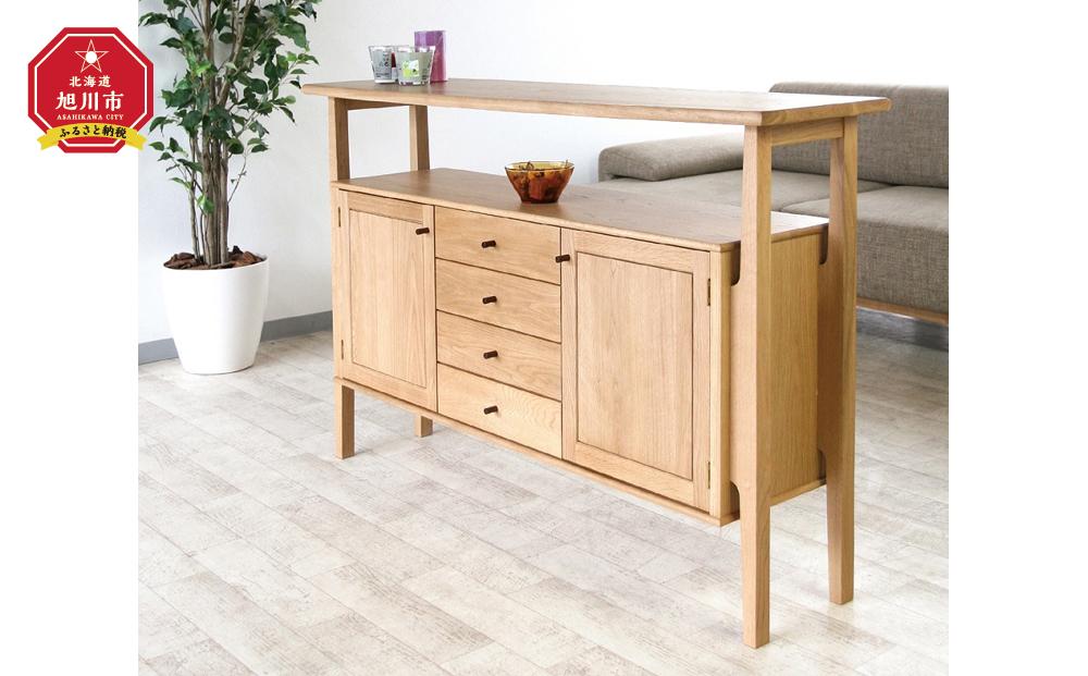 旭川家具　山室家具製作所　プロトNo.401キャビネット　ナラ 【 国産 無垢 インテリア 木製 収納 ナチュラル キャビネット リビング ダイニング 北海道 】 _01956