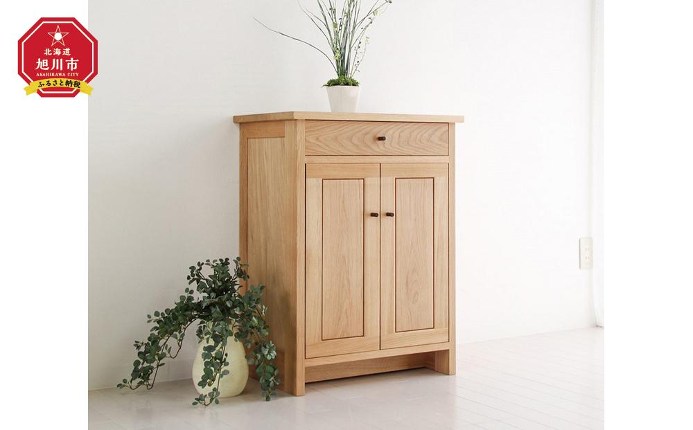 旭川家具　山室家具製作所　プロトNo.621キャビネット60　ナラ 【 国産 無垢 インテリア 木製 収納 ナチュラル キャビネット チェスト リビング ダイニング 北海道 】 _01965
