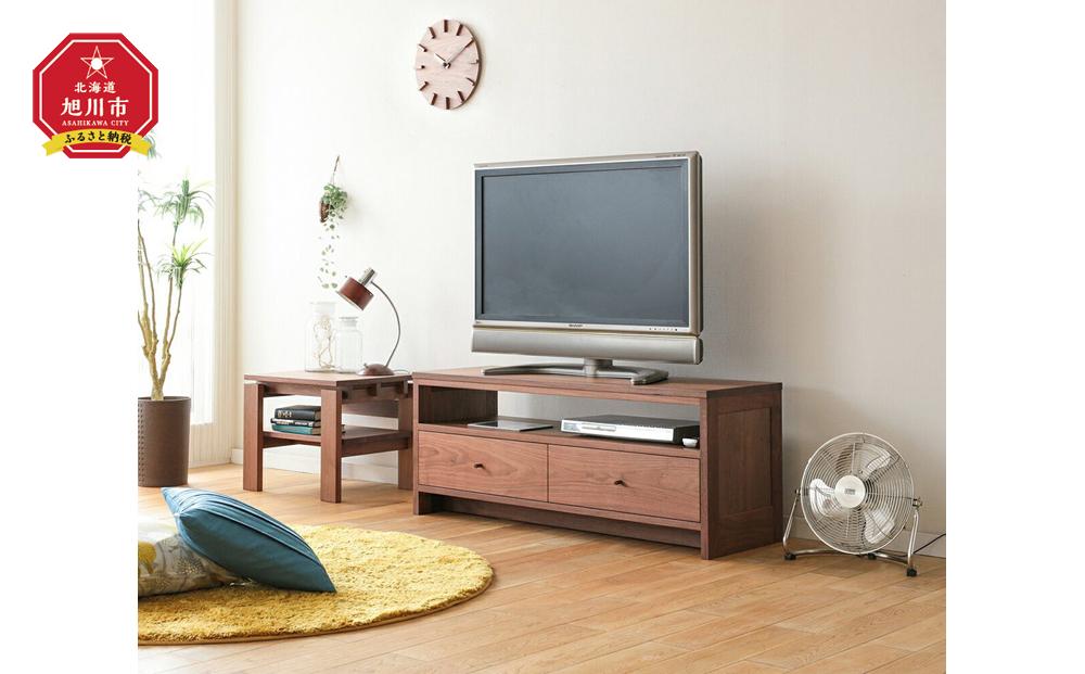 旭川家具 山室家具製作所 PROTO(プロト) No.610 TVボード 120 ウォールナット 【 国産 無垢 インテリア 木製 収納 テレビボード テレビ台 ローボード AVボード リビング 北海道 】 _02101