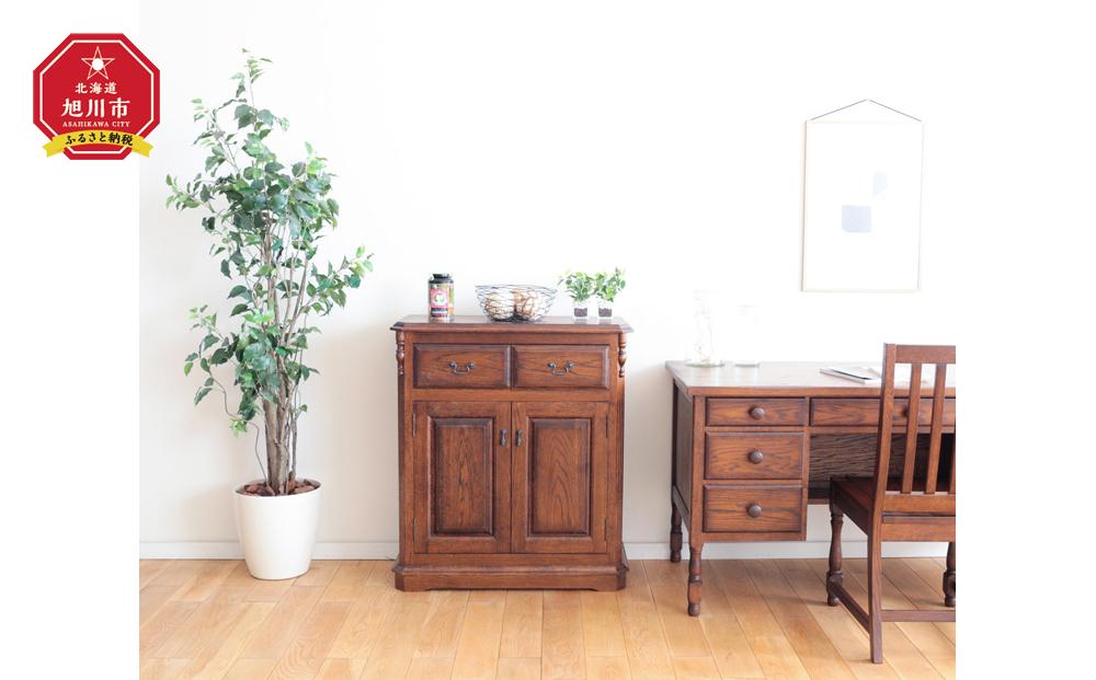 旭川家具 山室家具製作所 OAK(オーク)35 No.6 コンソールボックス 【 国産 無垢 インテリア 木製 欧風 アンティーク調 収納 キャビネット チェスト リビング ダイニング 北海道 】 _02115