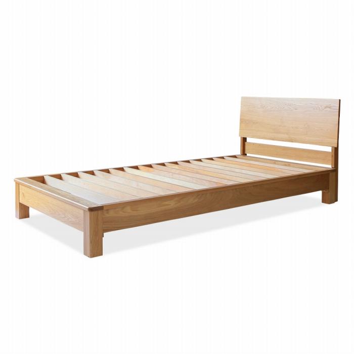 旭川家具 MUKU工房オリジナル ムク ベッド シングル ナラ 【 国産 無垢 インテリア 木製 ナチュラル すのこ シングルベッド ベッドフレーム 寝室 北海道 】 _02928
