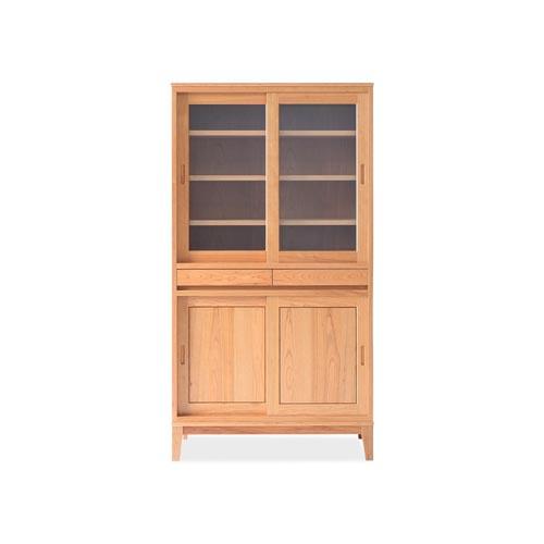 旭川家具 MUKU工房オリジナル ムク ダイニングキャビネット チェリー 【 国産 無垢 インテリア 木製 ナチュラル キャビネット 食器棚 キッチンボード 収納 キッチン ダイニング 北海道 】_03232