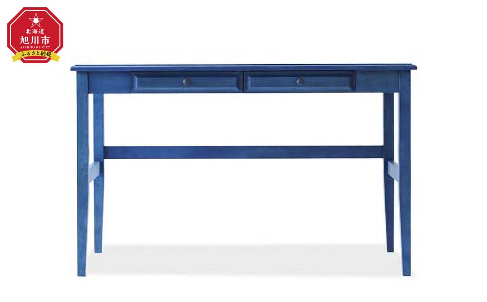 旭川家具 クリエイトファニチャー 北海 デスク カバ(ネイビー) 【 国産 無垢 インテリア 木製 クラシック コンパクト 机 パソコンデスク ワークデスク 勉強机 北海道 】 _03866