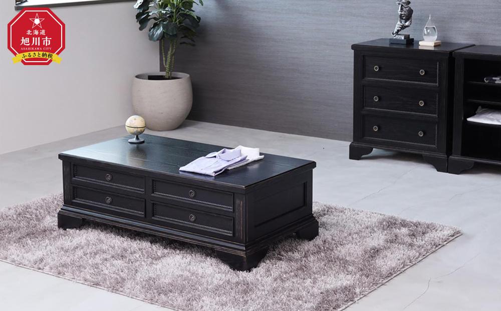 旭川家具 クリエイトファニチャー テーラー コーヒーテーブル 【 国産 無垢 インテリア 木製 クラシック レトロ エイジング 収納 リビングテーブル コーヒーテーブル コンパクト ダイニング 北海道 】 _03868