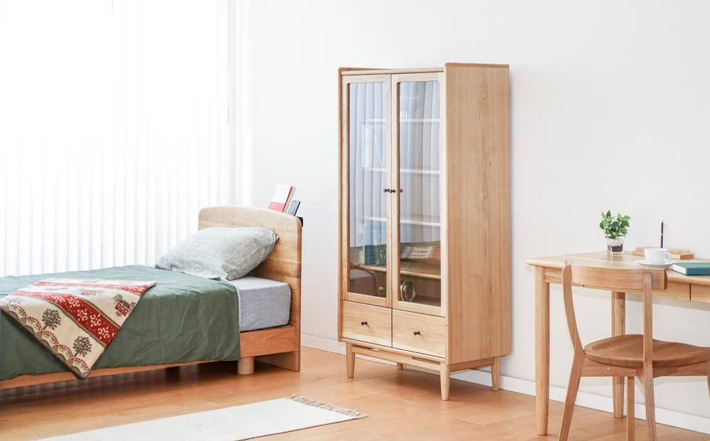 旭川家具 MUKU工房オリジナル ジャム キャビネット 引出し 北海道ナラ 【 国産 無垢 インテリア 木製 収納 ナチュラル キャビネット サイドボード リビング ダイニング 北海道 】 _04573