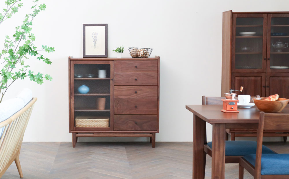 旭川家具 MUKU工房オリジナル ジャム サイドボード 100 ウォールナット_04895