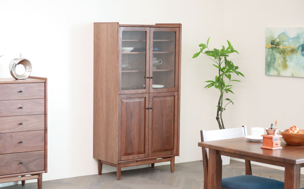 旭川家具 MUKU工房オリジナル ジャム キャビネット 扉 ウォールナット_04897