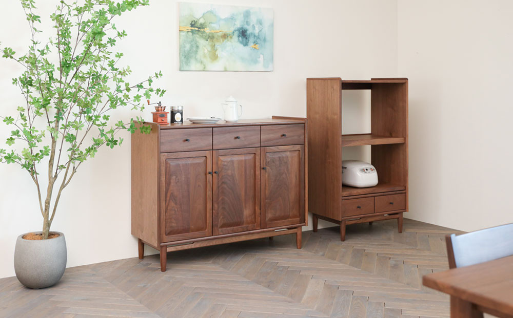 旭川家具 MUKU工房オリジナル ジャム カウンターボード 120 ウォールナット_04902