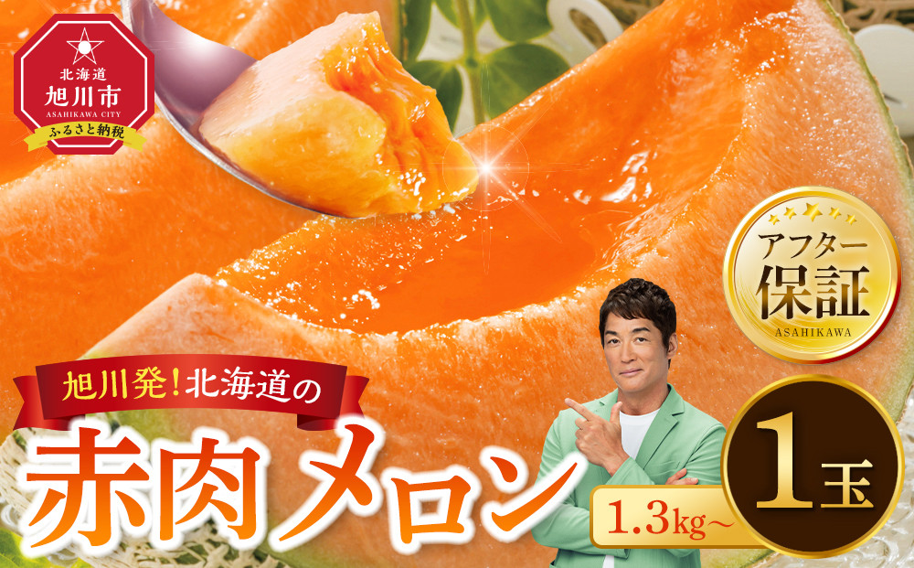 【26年発送先行予約】旭川発！北海道の赤肉メロン1玉（1玉標準 1.3kg以上）2026年6月下旬から発送開始予定 【 果物 くだもの フルーツ メロン 赤肉 赤肉メロン 旬 お取り寄せ 甘い 北海道産 旭川市 北海道 】 _05230