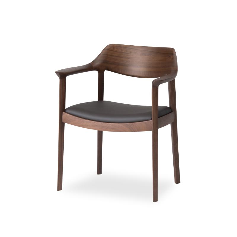 旭川家具 カンディハウス WING LUX アームチェアー H ウォルナットCW／MG-CGY_00977