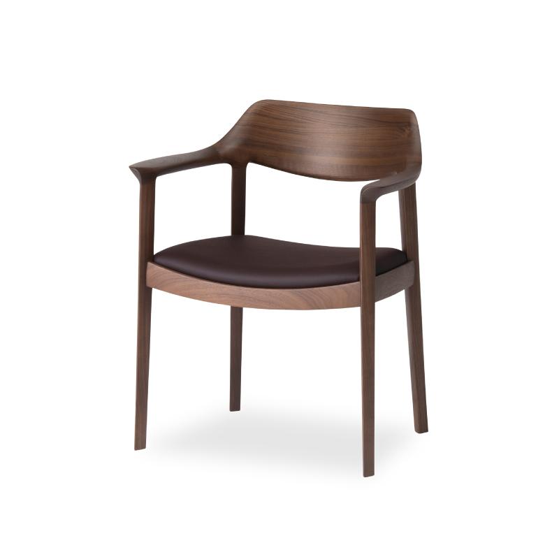 旭川家具 カンディハウス WING LUX アームチェアー H ウォルナットCW／MR-DBR_00734