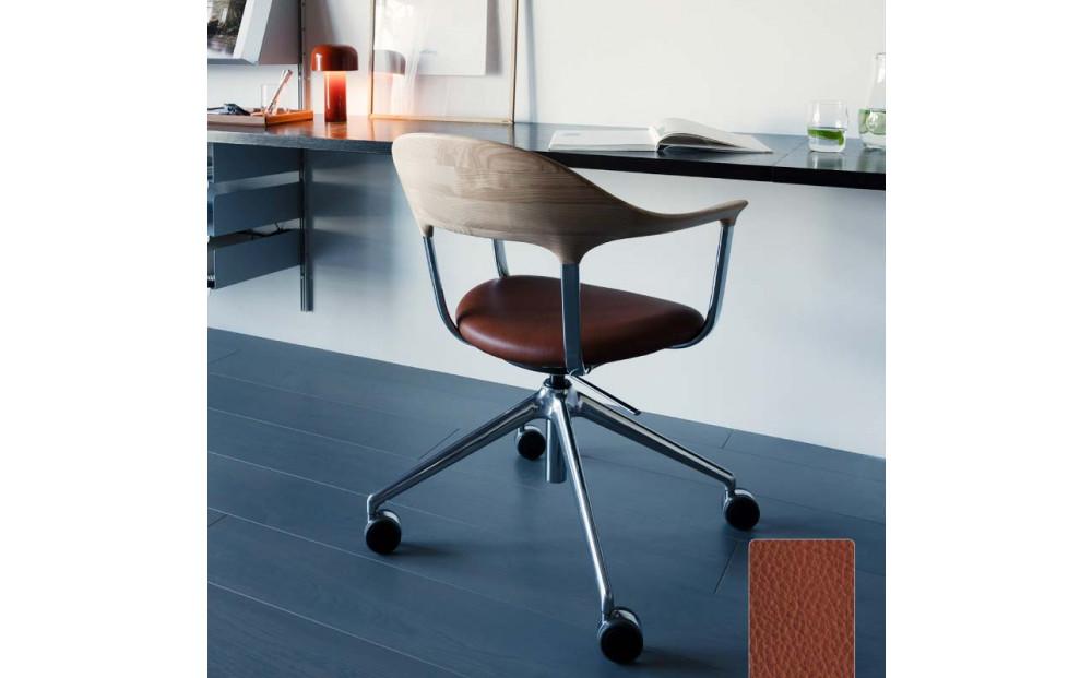 旭川家具 カンディハウス FOUR チェアー 北海道タモWNF／フレーム C-SL／張地 （革）BQ-BR_01819