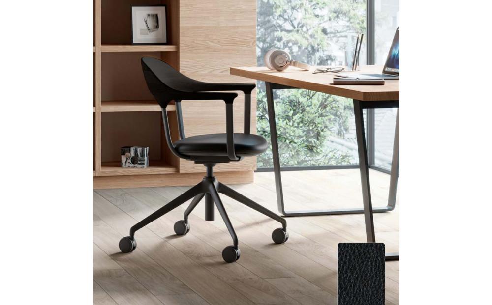 旭川家具 カンディハウス FOUR チェアー 北海道タモBL／フレーム S-BL／張地（革） BQ-BL_01821