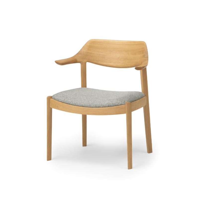 旭川家具 カンディハウス WING LUX サイドチェアー 北海道ナラNF ／ 張地（布）ブレンドLGY_01830