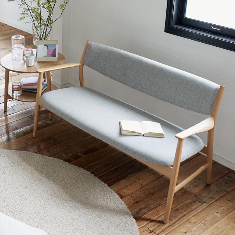 旭川家具 カンディハウス　KAMUY LUXリビング 2シーター 北海道ナラNF　トニカLGY_02052