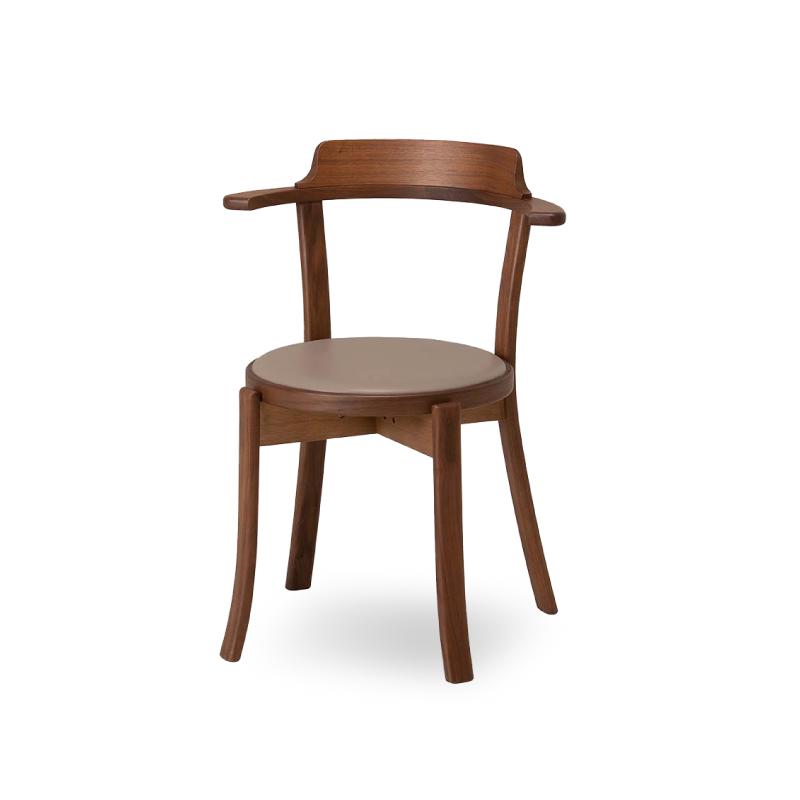 旭川家具 カンディハウス ルントオム チェアー（座張）ウォルナットCW/KP-LGY （ステッチ無）_02174