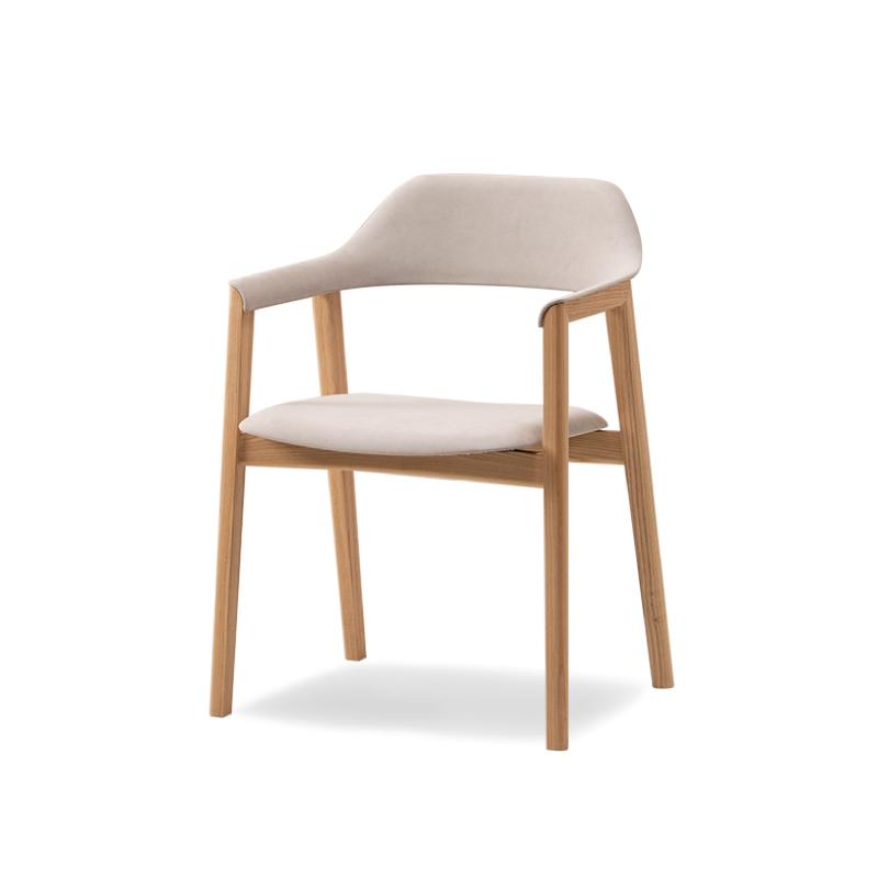 旭川家具 カンディハウス TEN アームチェアーUB（座張） 北海道タモNF／ウルトラスエードLGY_00728