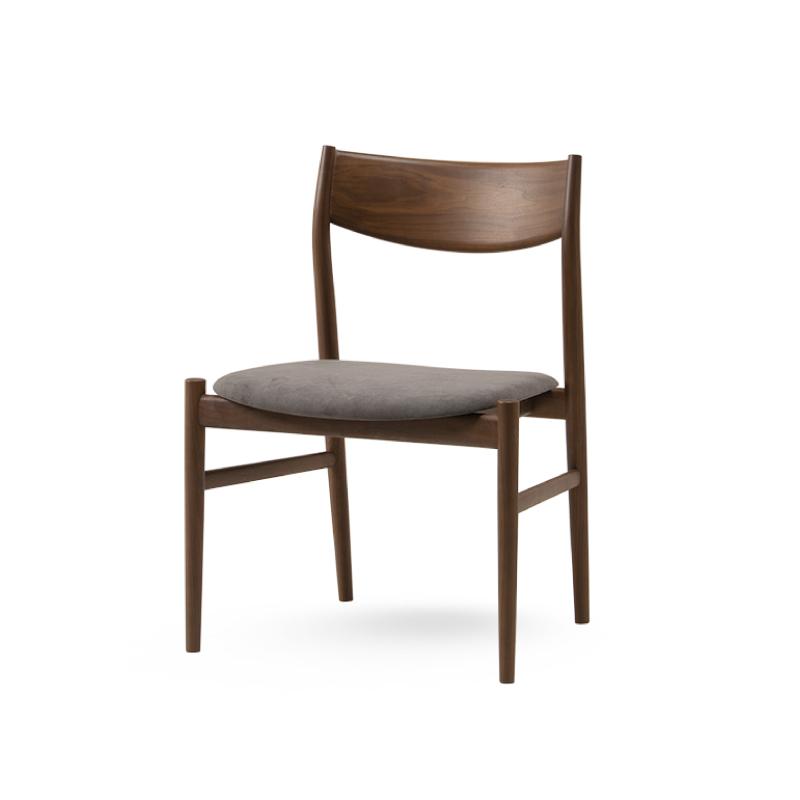 旭川家具 カンディハウス KAMUY サイドチェアー（座張）ウォルナットCW／ウルトラスエードDGY_00740