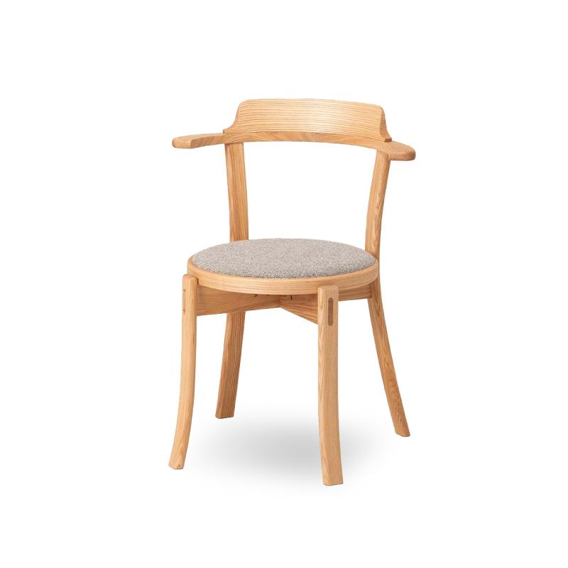 旭川家具 カンディハウス ルントオム チェアー（座張） 北海道タモNF／ブレンドLGY_00795